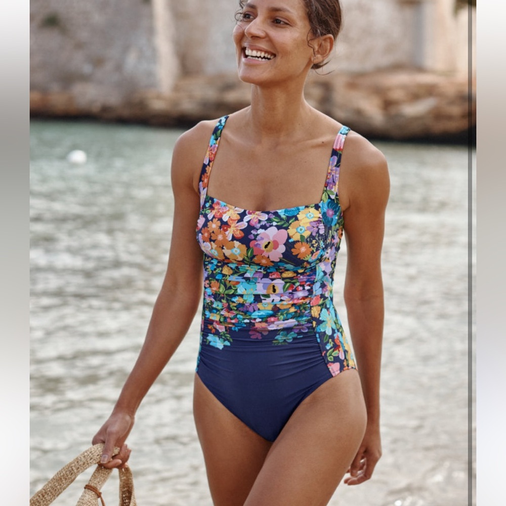 New Johnny Was Multicolor Floral woman Swim One Piece size S
